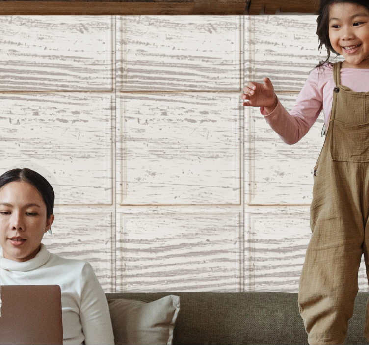 Ταπετσαρία τοίχου με πέτρινο σχέδιο μπεζ μοτίβο πάνελ - TenStickers