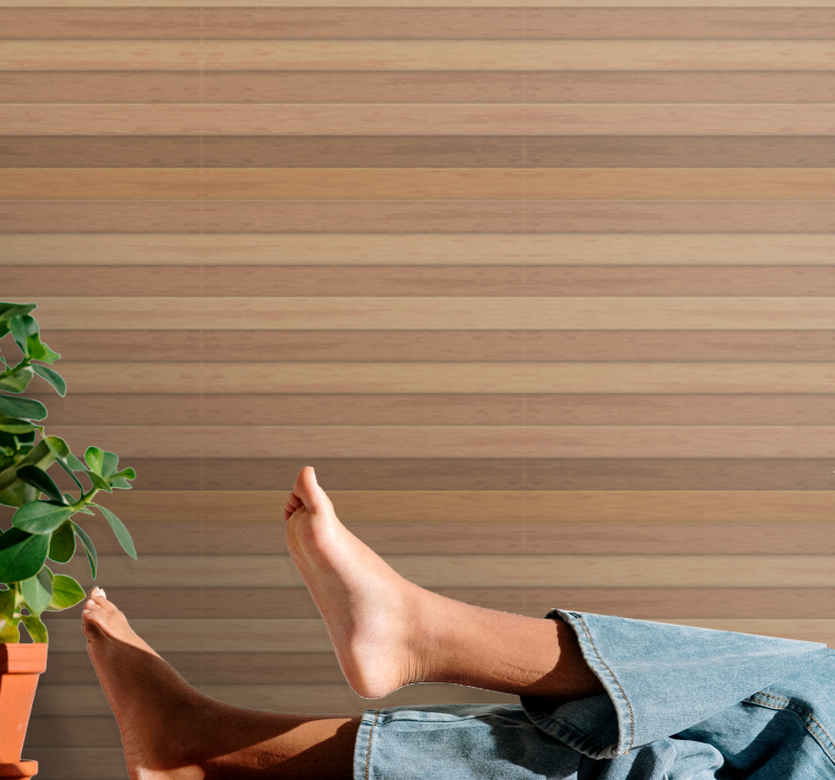 Χαρτοταπετσαρία με εφέ ξύλου φυσικές κάθετες λωρίδες - TenStickers