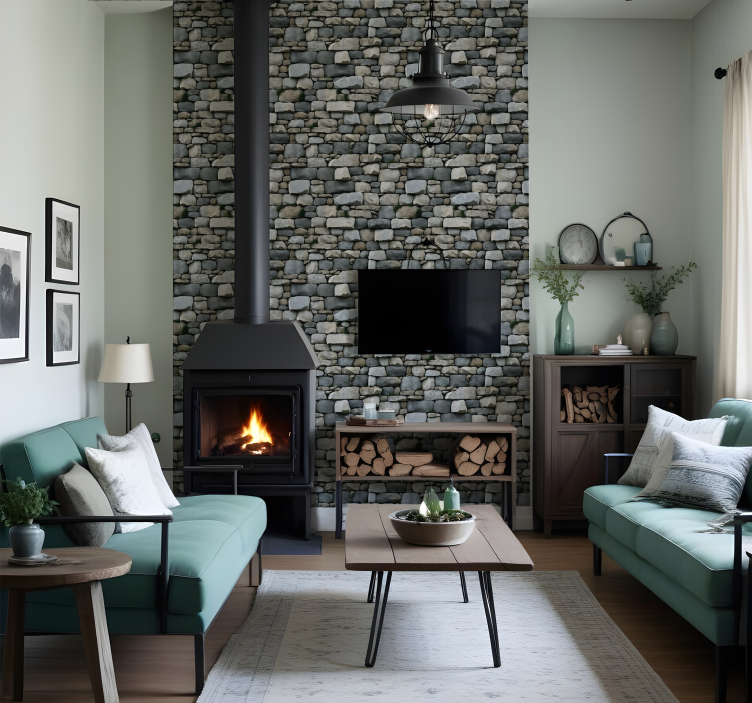 Ταπετσαρία τοίχου με πέτρινο σχέδιο ρεαλιστικό μοτίβο - TenStickers