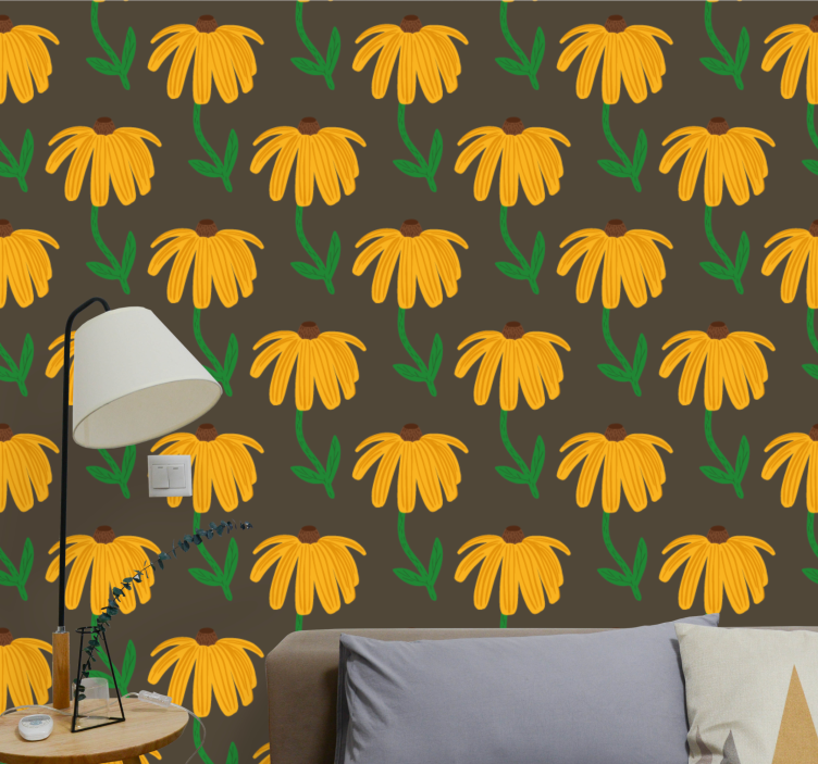 ηλιέλαιο ανοιξιάτικη ταπετσαρία λουλουδιών - TenStickers