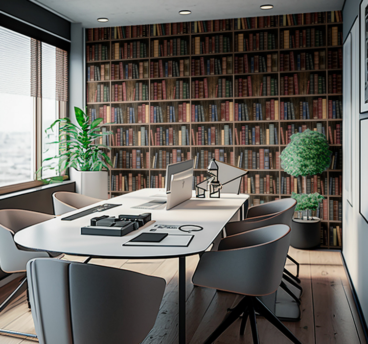 Tαπετσαρία γραφείου Βιβλία της βιβλιοθήκης - TenStickers