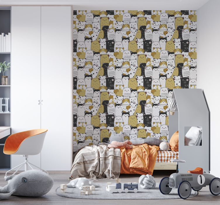 Tαπετσαρία παιδικής κρεβατοκάμαρας Πατρόν των γουρουνάκια - TenStickers