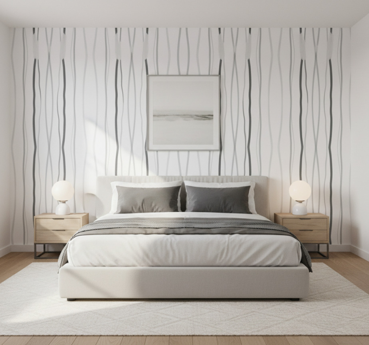 Ταπετσαρία με υφή γκρι κομψές ρίγες - TenStickers