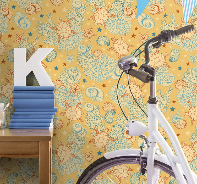 ταπετσαρία ζώων υποθαλάσσια μαλακά χρώματα - TenStickers