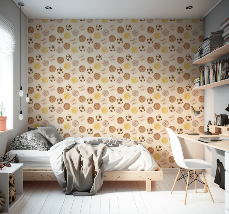 Vintage μπάλες μοτίβο vintage ταπετσαρία - TenStickers