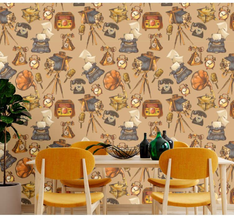 Vintage αντικείμενα κλασική ταπετσαρία - TenStickers