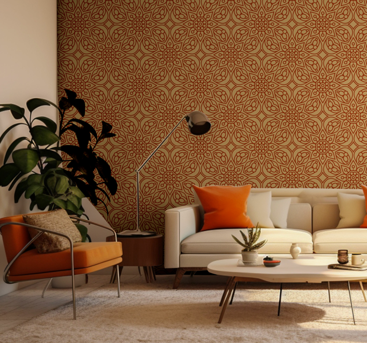 ταπετσαρία vintage μάνταλα στοιχεία - TenStickers