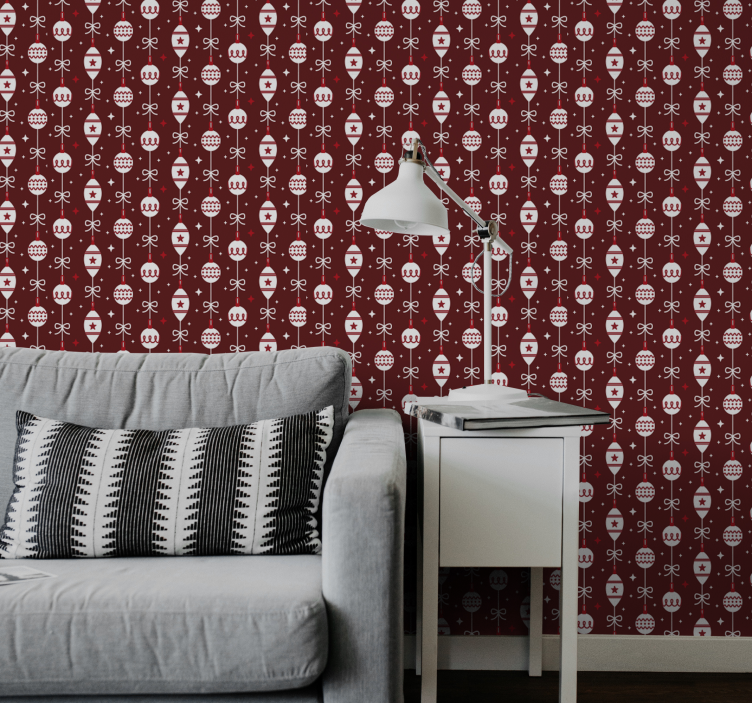 Χριστουγεννιάτικο ταπετσαρία εορταστικό μοτίβο κρανίου - TenStickers