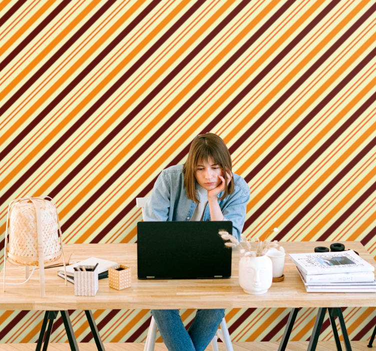 οριζόντιες ρίγες ταπετσαρία μοτίβο διαγώνιας ρίγας - TenStickers