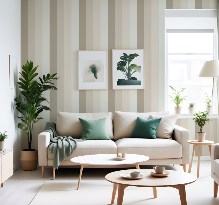 Tαπετσαρία με κάθετες ρίγες μπεζ αποχρώσεις - TenStickers