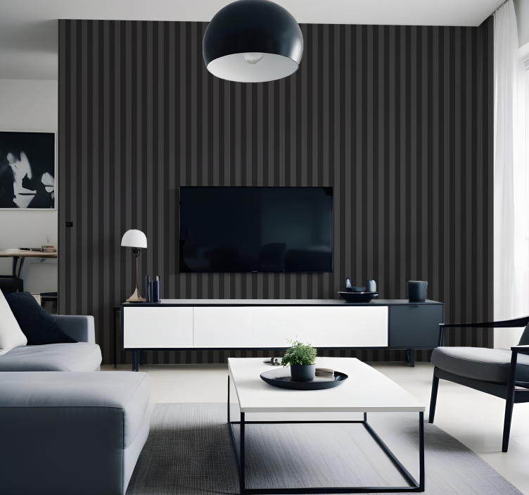 Tαπετσαρία με κάθετες ρίγες μαύρες αποχρώσεις - TenStickers