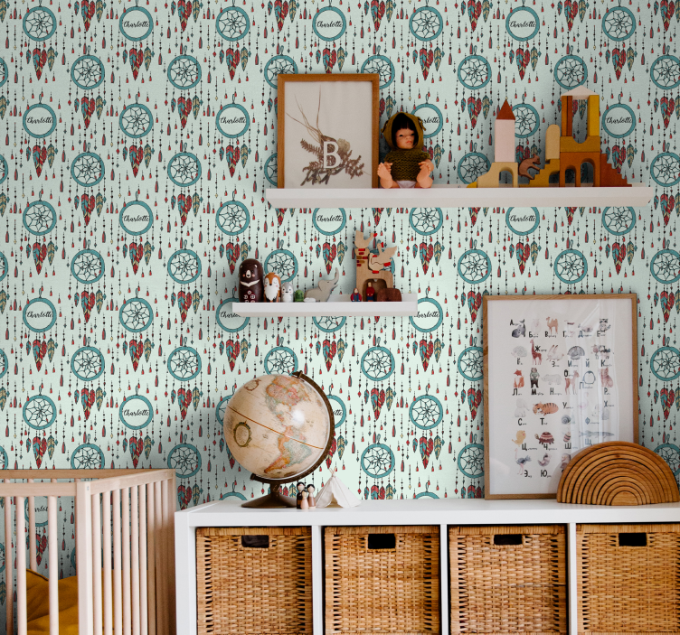 παιδική ταπετσαρία με όνομα όνειρο catcher - TenStickers