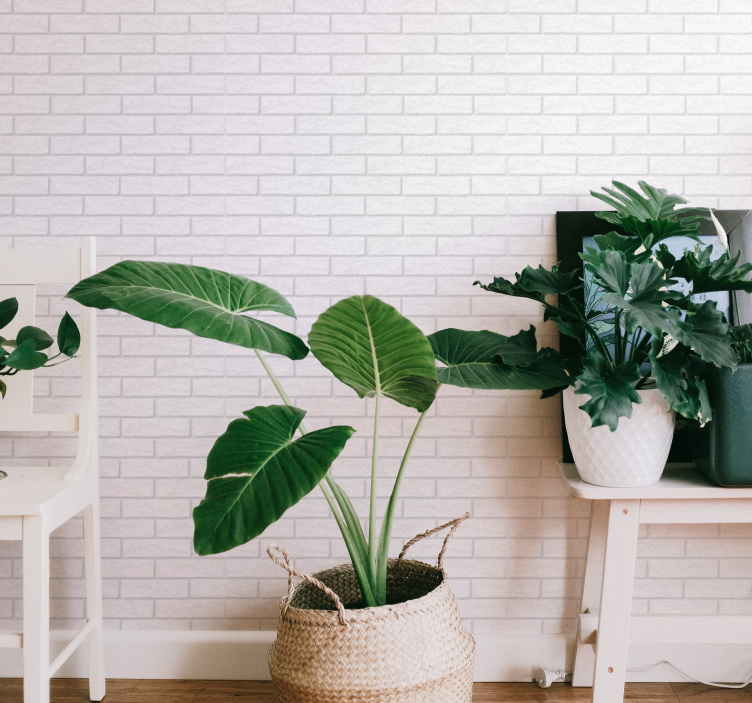 ταπετσαρία λευκό τούβλο λεκέ - TenStickers