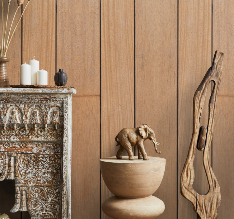 ταπετσαρία πάνελ μαόνι σε στυλ ξύλου - TenStickers