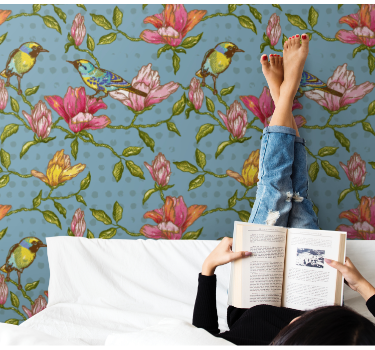 ταπετσαρία με κίτρινα λουλούδια με λουλούδια - TenStickers