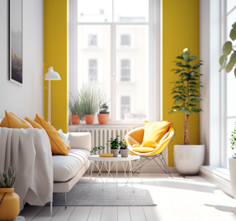 κίτρινη ταπετσαρία τοίχου - TenStickers