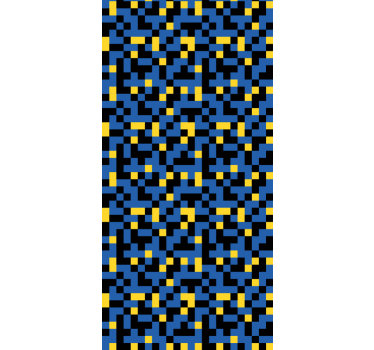 γεωμετρική ταπετσαρία μπλοκ χρώματος με pixel - TenStickers