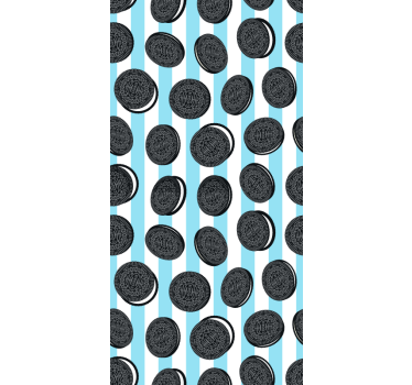 Ταπετσαρία κουζίνας σε σχέδιο ρίγες oreo - TenStickers