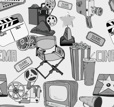 Vintage hollywood ασπρόμαυρες εικόνες ρετρό ταπετσαρία - TenStickers