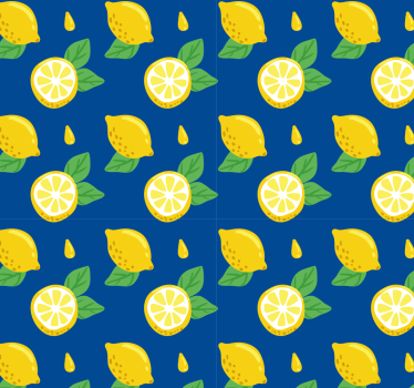 ταπετσαρία μπλε και κίτρινο λεμόνια - TenStickers