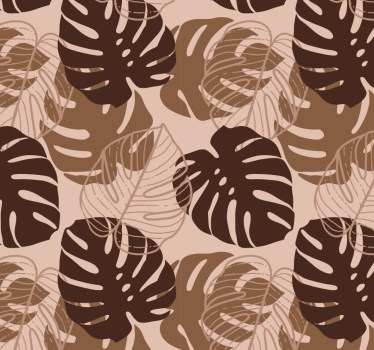 ταπετσαρία φύλλων καφέ τόνου monstera deliciosa - TenStickers