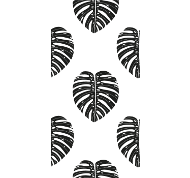 μαύρη ταπετσαρία φύλλων monstera - TenStickers