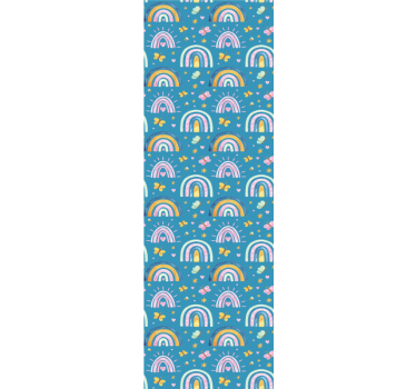 μοτίβο με boho rainbows λουλούδια ταπετσαρία κουζίνας - TenStickers