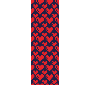 Pixel καρδιές σε σκούρο μπλε φόντο εφηβική ταπετσαρία υπνοδωματίο - TenStickers