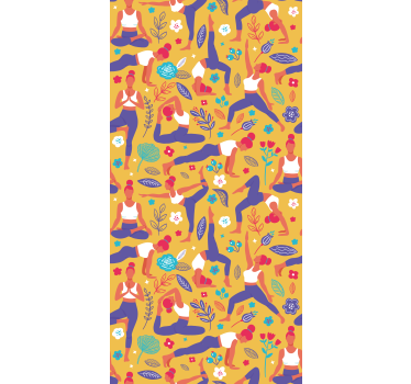 χειροποίητη ταπετσαρία σαλόνι γιόγκα doodle - TenStickers