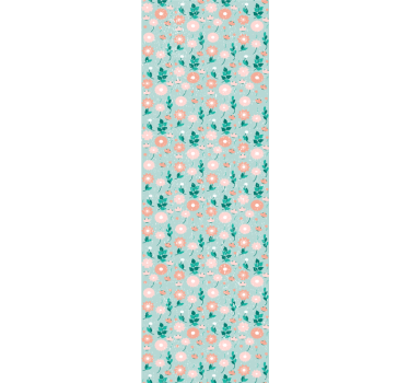 μπλε φλοράλ shabby chic ταπετσαρία κρεβατοκάμαρας - TenStickers