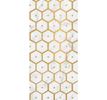 εξαγωνική ταπετσαρία με μοτίβο από χρυσό μάρμαρο - TenStickers