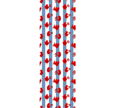 μπλε λευκό ριγέ κοκόρια ταπετσαρία με κουζίνα - TenStickers