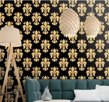 Ταπετσαρία σε στυλ μπαρόκ fleur-de-lis - TenStickers