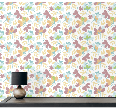 ταπετσαρία λουλουδιών διακόσμηση με λουλουδάτο μοτίβο - TenStickers