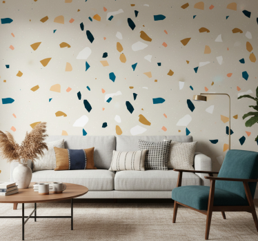 Γεωμετρική ταπετσαρία splash terrazzo - TenStickers