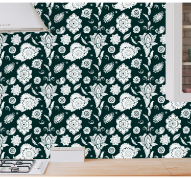 Floral ταπετσαρία μοτίβο ινδική paisley - TenStickers