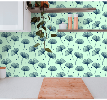 Φύλλα ταπετσαρίας μοτίβο φύλλων ginkgo - TenStickers