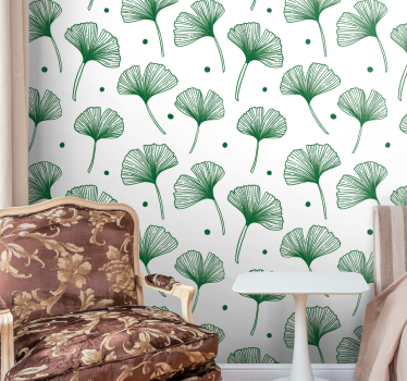 Φύλλα ταπετσαρίας ginkgo verde elegante - TenStickers